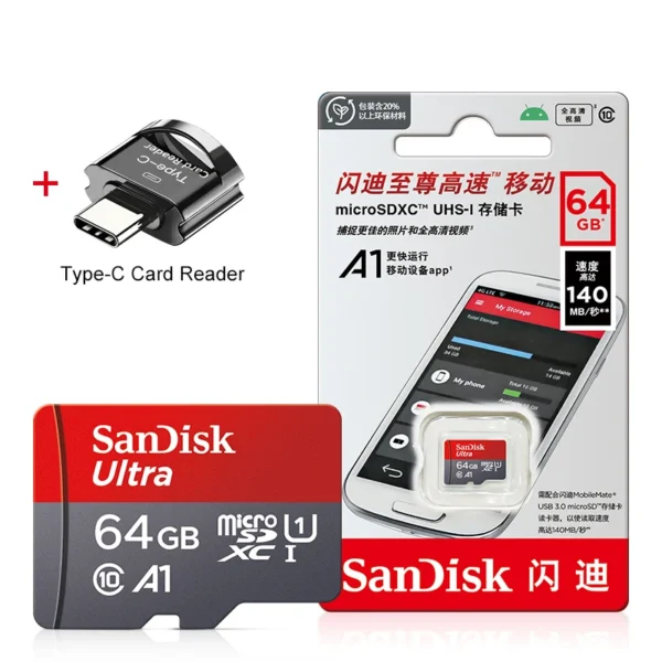 Minicard 64GB 32GB + SD Adapter - Image 3